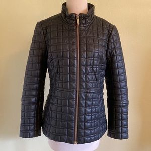 Kate Spade Black Leather Quilted Jacket